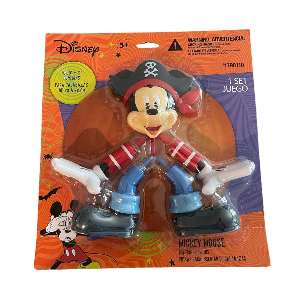 Halloween Pumpkin Push-ins Decorating Kit Gemmy Disney Mickey Mouse Pirate